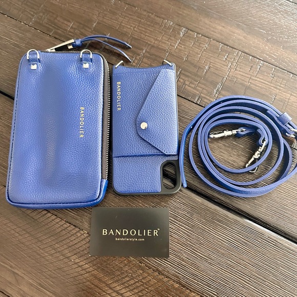 Bandolier Blue Phone Case and Crossbody Strap Expanded Pouch